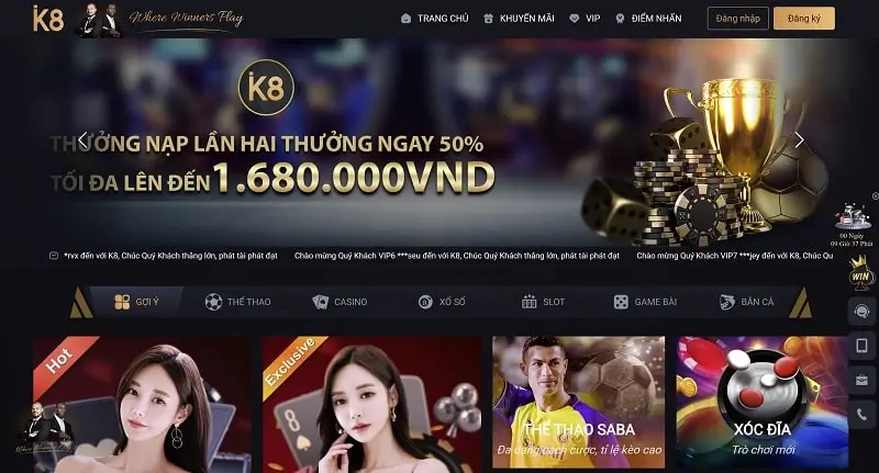 Hướng dẫn nạp tiền k8bet cực dễ dàng